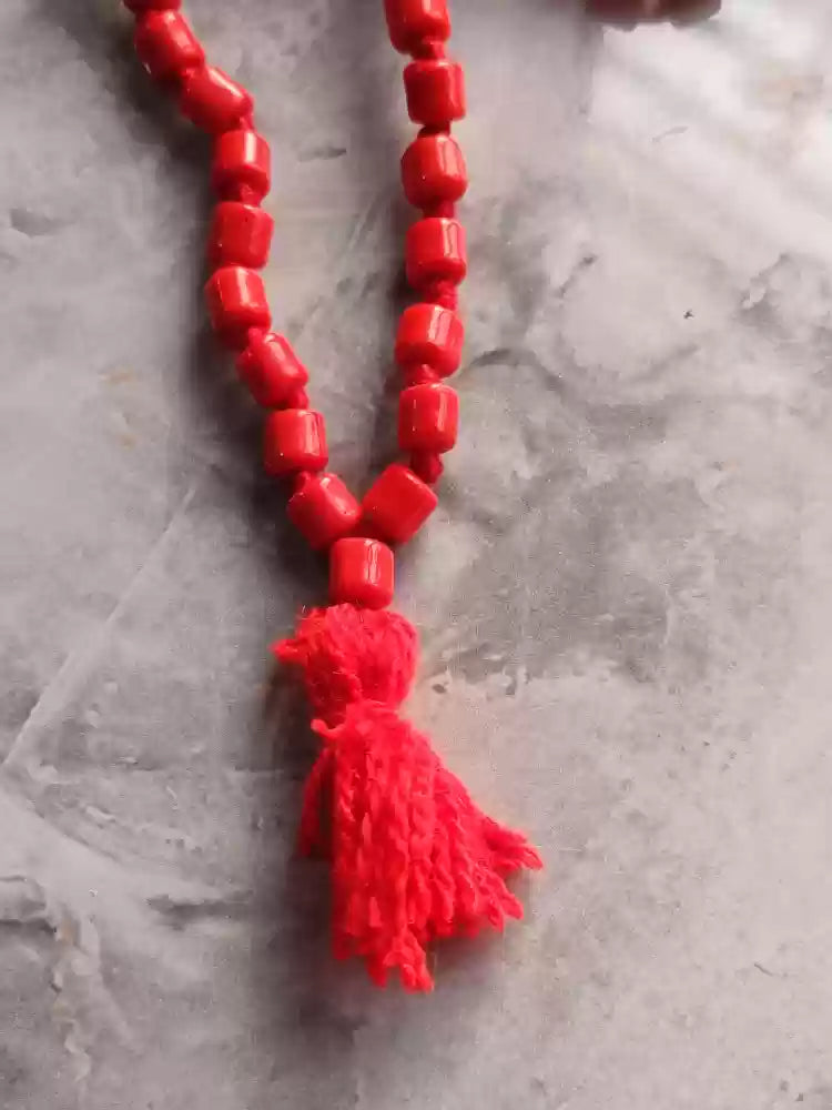 Lal Munga Siddha Mala | Red Coral Gemstone Mala for Strength & Protection